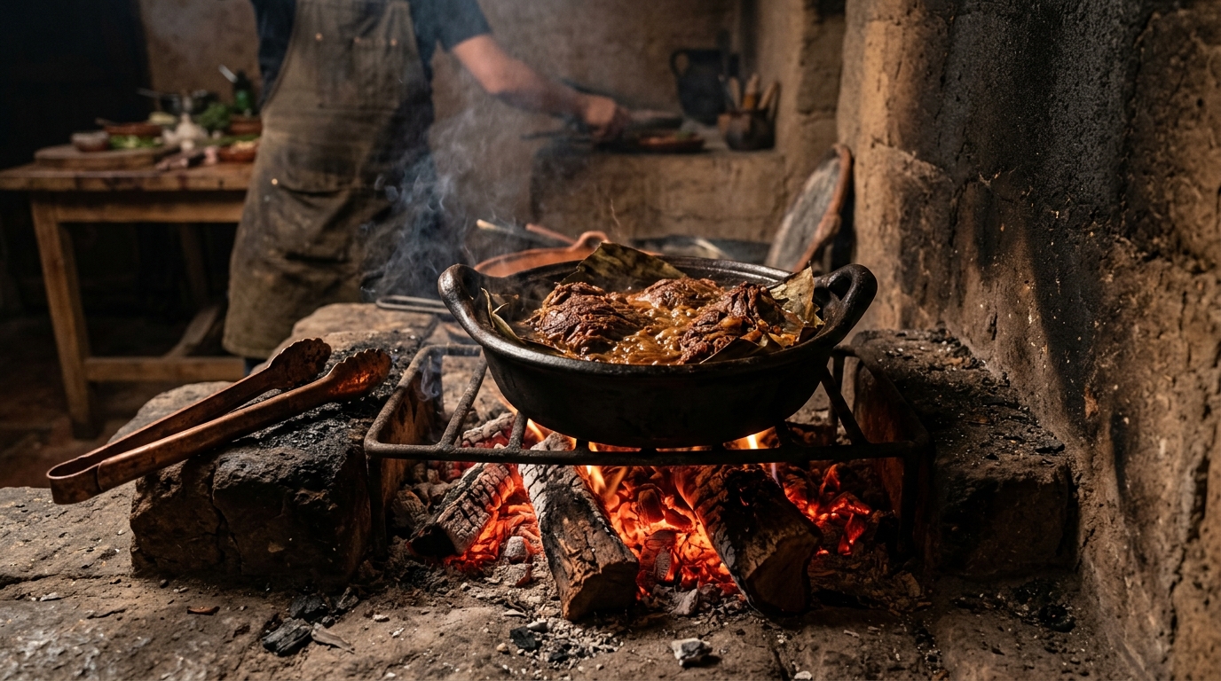 Traditional Earthen Pit Barbacoa Roasting